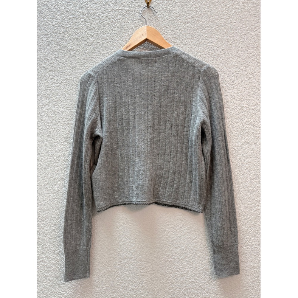 NWT J. Crew Sz M Featherweight Cashmere Pointelle Cardigan $138 - Picture 3 of 8